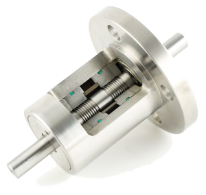 Ferrofluid-sealed vacuum rotary feedthroughs